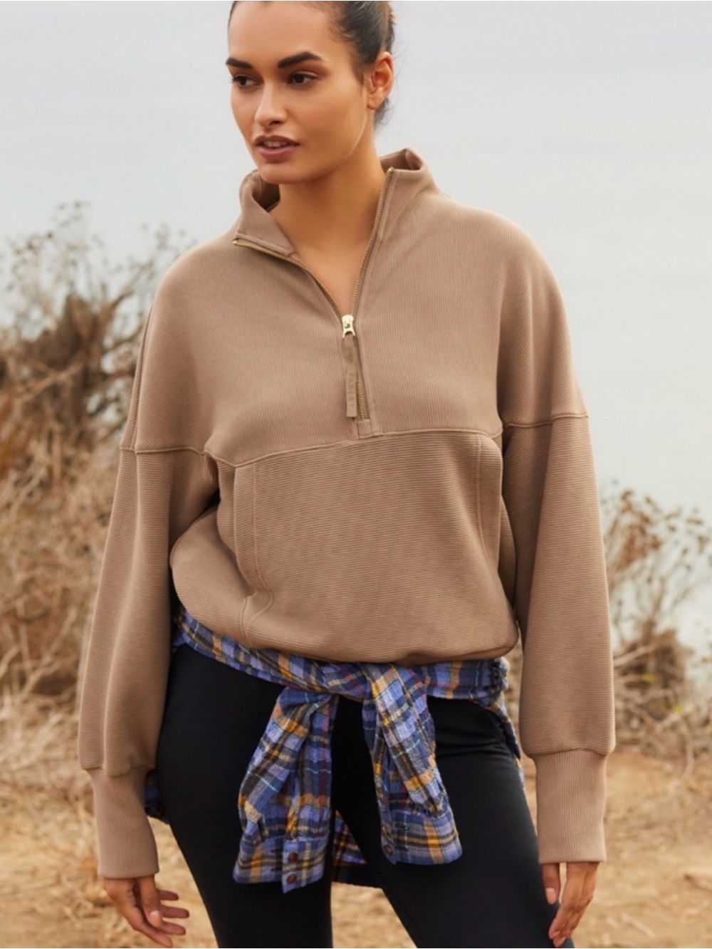 BOGO! Varley Acadia Half Zip Pullover Ottoman Taupe Size XS